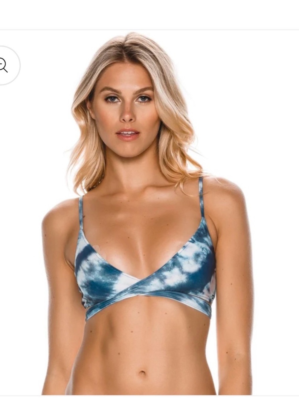 Billabong Tidal Wave Wrap Bikini Top Indigo Tie Dye NWT – Large